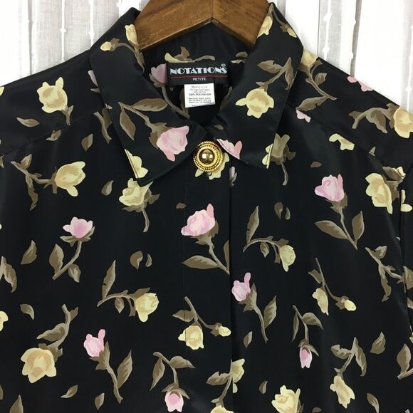 Vintage Notations Floral Button Down Top - Picture 2 of 6
